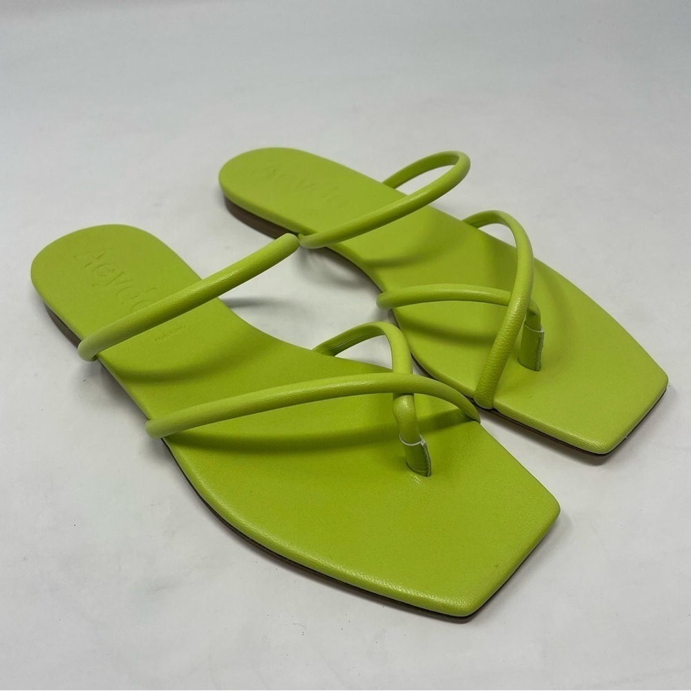 Aeyde Mina Strappy Leather Slide Sandals in Green - NWT